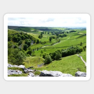 View From The Top Of Malham Cove #2 Sticker